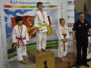 Aaron on the medal podium